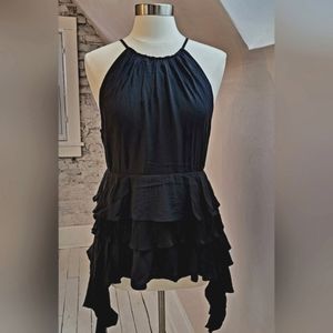 NWT Do+Be Black Tiered Halter Top